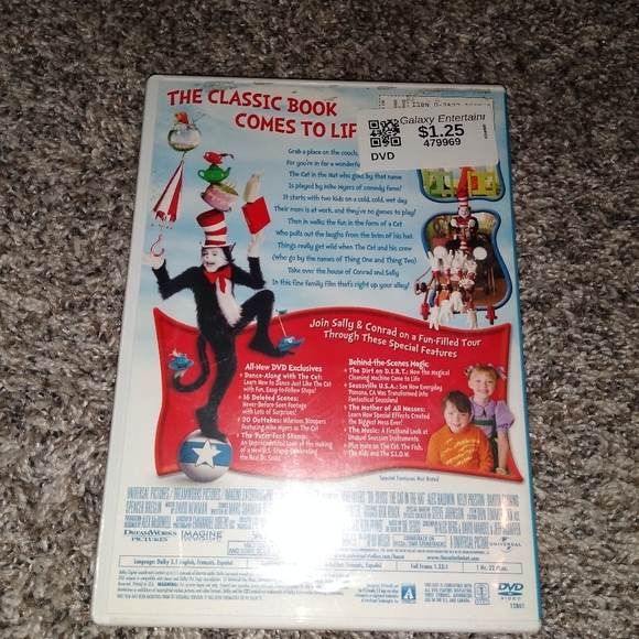 Live Action "Cat in the Hat" Movie DVD - Picture 2 of 3
